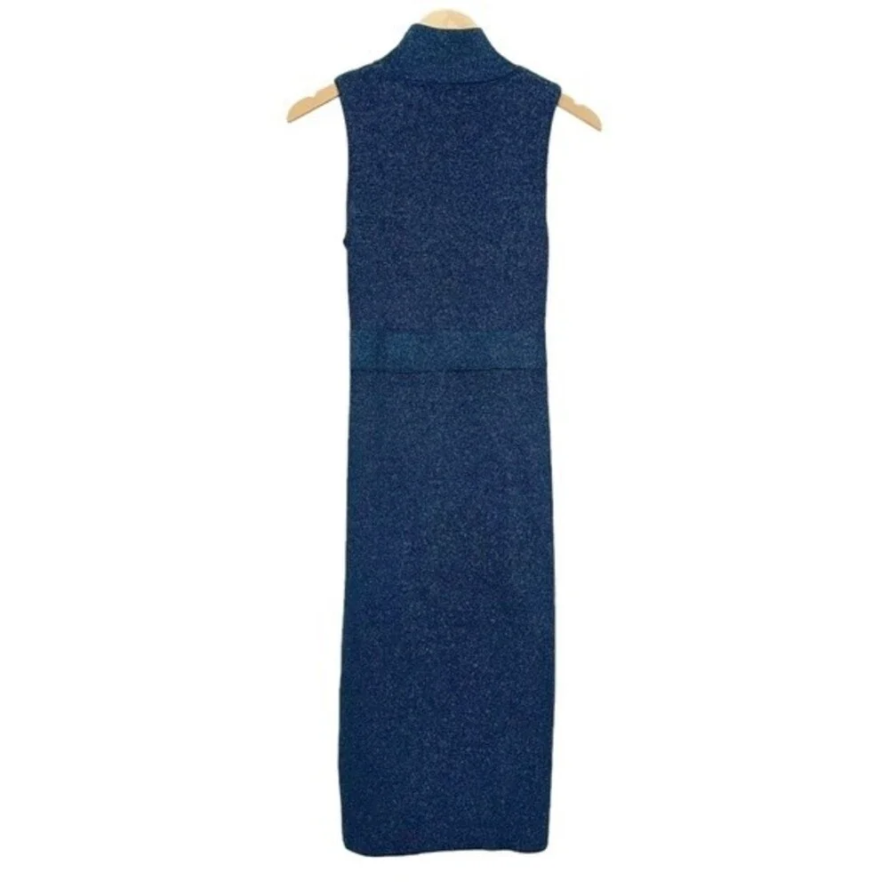 NWT Rachel Roy Kiki Navy Shimmer Midi Fitted Sheath Sweater Dress Size Large NEW